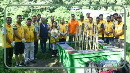 लायन्स क्लव अफ पोखरा इन्फर्मेशन एण्ड टेक्नोलोजीद्धारा वृक्षारोपण र चौतारा निर्माण